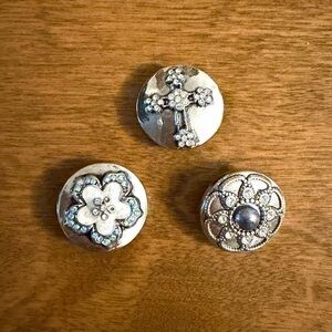 Set of 3 Silver-Tone Ginger Snap Jewelry